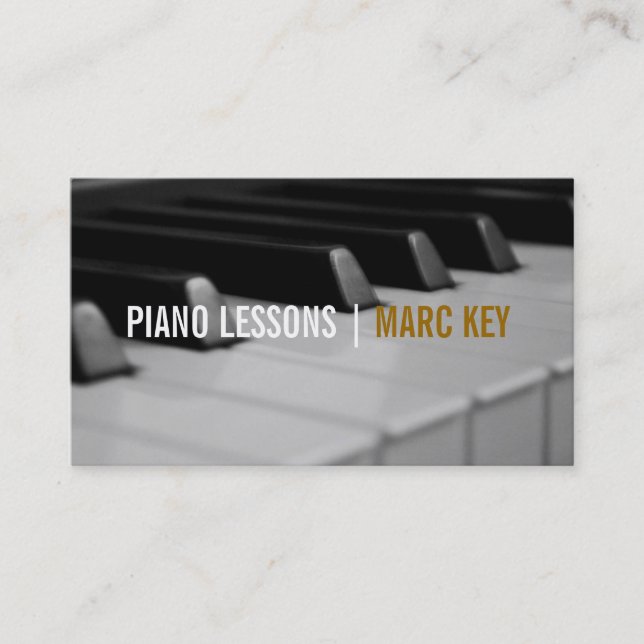 Tarjeta De Visita Lecciones de piano, instructor de música (Anverso)