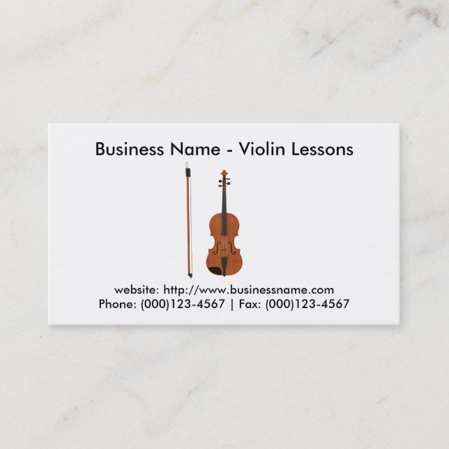 Tarjeta de visita: Lecciones de violín (Anverso)