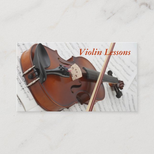 Tarjeta de visita: Lecciones de violín (Anverso)