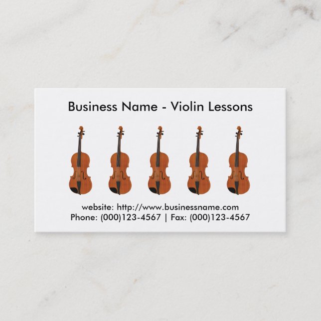 Tarjeta de visita: Lecciones de violín (Anverso)
