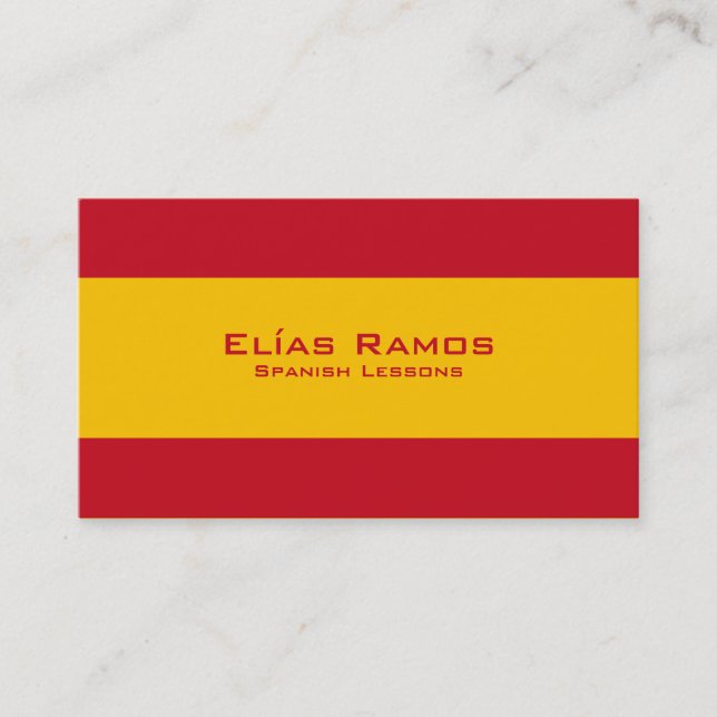 Tarjeta De Visita Lecciones españolas/profesor español (Anverso)