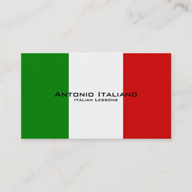 Tarjeta De Visita Lecciones italianas/profesor italiano (Anverso)