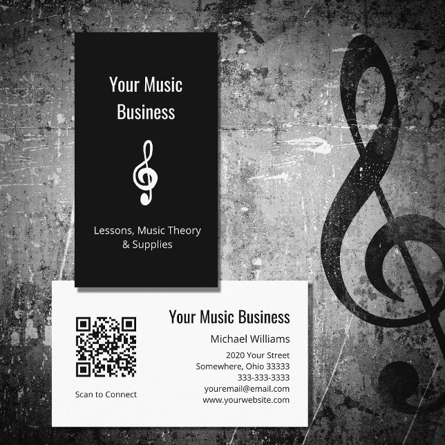 Tarjeta De Visita Lecciones musicales Simple Treble Clef código QR N (Subido por el creador)