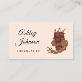 Tarjeta De Visita Leche Chocolate Bar Chocolatier Confeccionador Clá