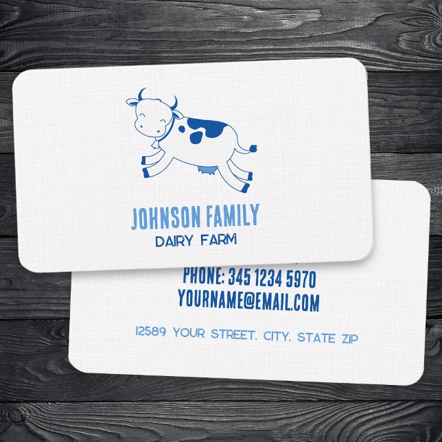 Tarjeta De Visita Leche de granja lechera (Dairy Farm Milk Business Cards)