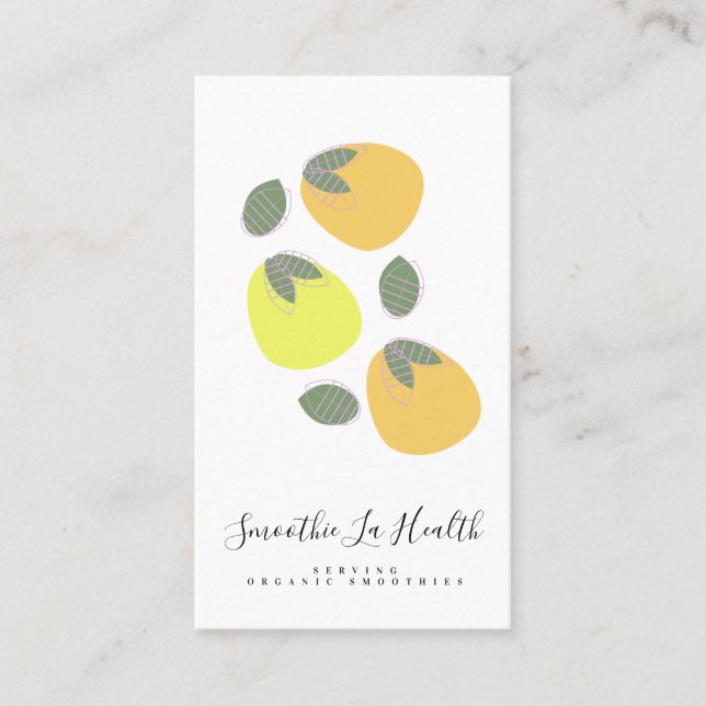 Tarjeta De Visita Leche humeante sacudida Fruta Mango Lemons (Anverso)