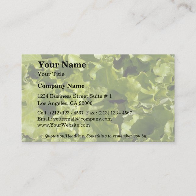 Tarjeta De Visita Lechuga verde (Anverso)