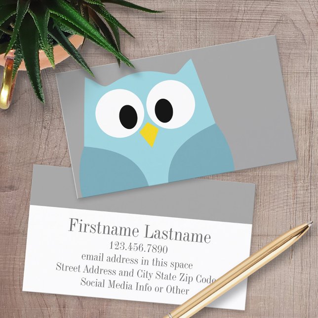 Tarjeta De Visita Lechuza Personalizado corta - Nombre personalizado (Custom Printed Business Cards)