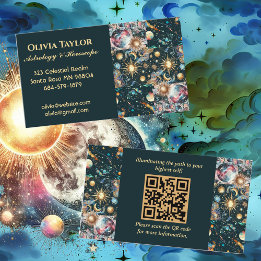 Tarjeta De Visita Lector de Horóscopo Astrologer Celestial Profesion