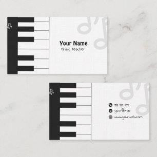 Tarjeta De Visita Lector de música blanco y negro