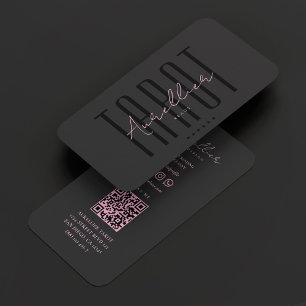 Tarjeta De Visita Lector tarot Astrologist Psíquico Rosa Negro