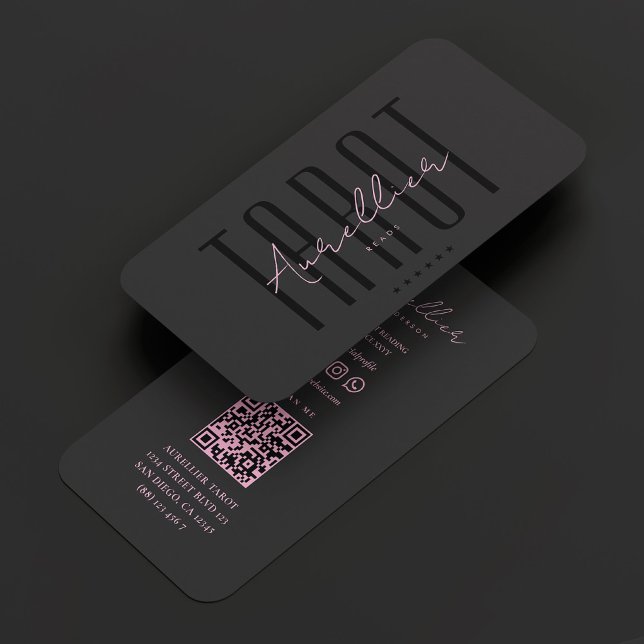 Tarjeta De Visita Lector tarot Astrologist Psíquico Rosa Negro (Subido por el creador)