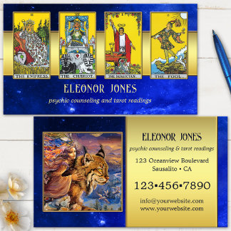 Tarjeta De Visita Lectora de Tarot Psíquica Celestial Foto