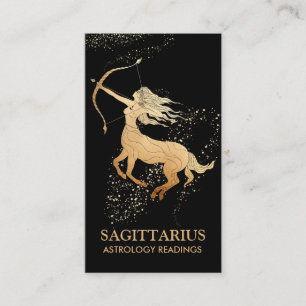 Tarjeta De Visita *~* Lecturas Astrológicas Zodiac SAGITTARIUS Negro