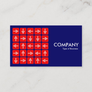 Tarjeta De Visita LED Flechas cuadradas rojo - azul oscuro