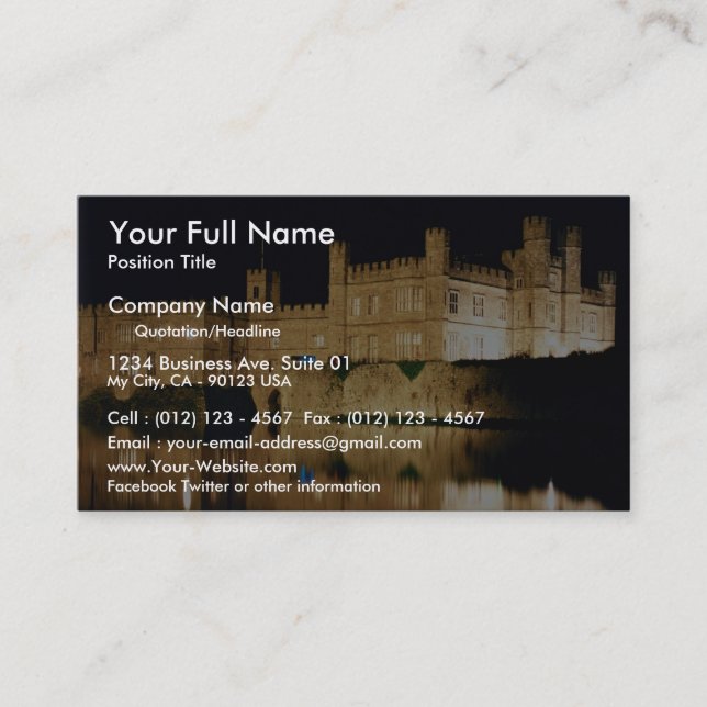 Tarjeta De Visita Leeds Castle, Kent, Inglaterra (Anverso)