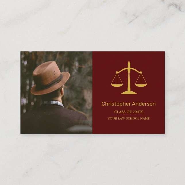Tarjeta De Visita Legal Professional Graduation Party Name Card (Anverso)