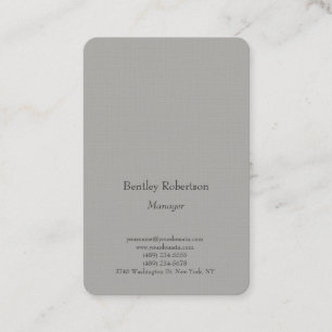 Tarjeta De Visita Legible de moda simple minimalista gris