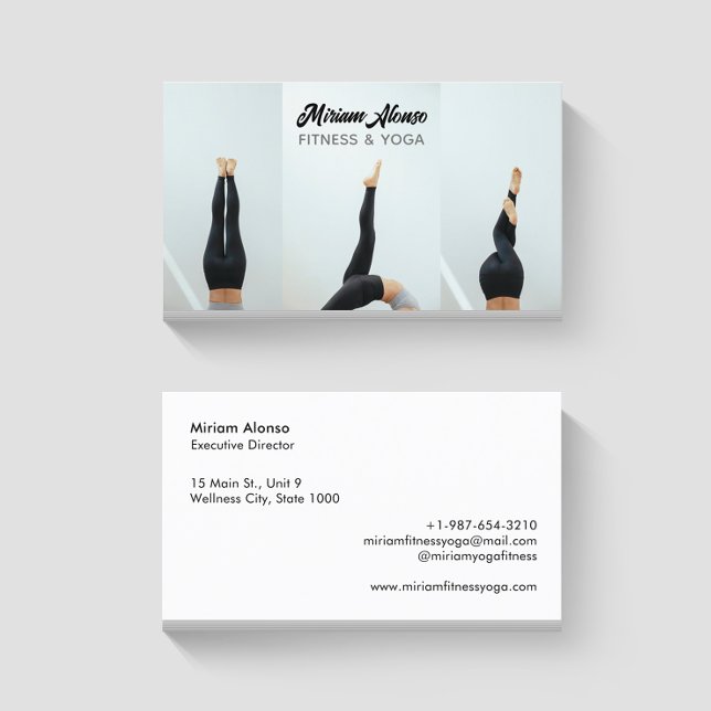 Tarjeta De Visita Legs Yoga Poses Fitness & Yoga White Business Card (Subido por el creador)