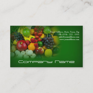 Tarjeta De Visita Legumbres de frutas/vida sana/tarjeta vegetariana