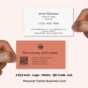 Tarjeta De Visita Lema del logotipo Código QR Servicios Naranja Quem