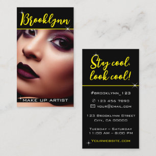 Tarjeta De Visita Lema moderno amarillo negro con imagen de lujo