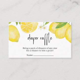 Tarjeta De Visita Lemon Baby Shower Diaper Raffle