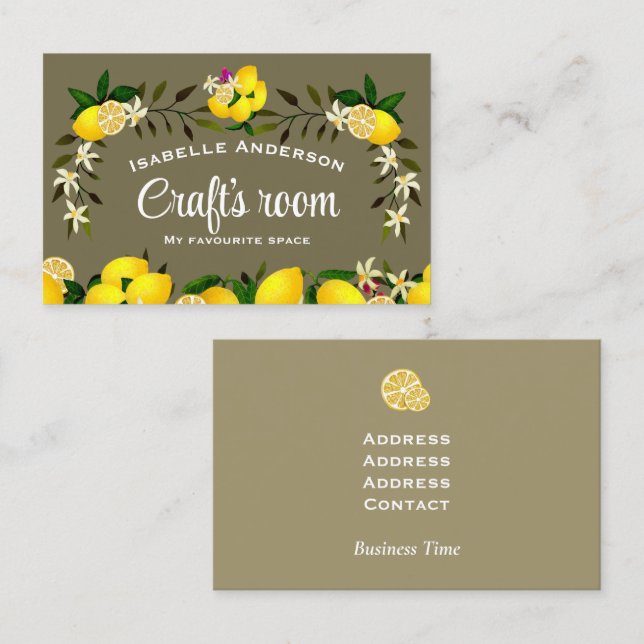 Tarjeta De Visita Lemon Craft Ash Gray (Anverso / Reverso)