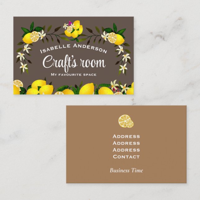 Tarjeta De Visita Lemon Craft Brown (Anverso / Reverso)