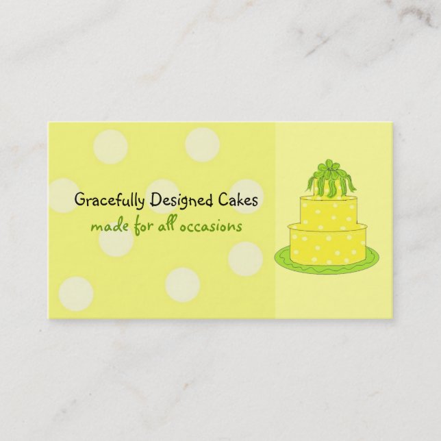 Tarjeta De Visita Lemon Polka Dot Cake (Anverso)