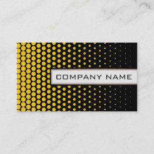 Tarjeta De Visita Lemon Polka Dots Elegant Modern Black