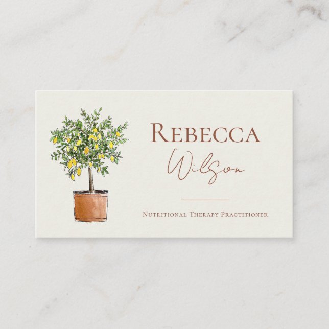 Tarjeta De Visita Lemon Tree Business Card Nutrional Therapist (Anverso)