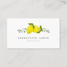 Lemon y Flor Blanca Simple Clean Business Card