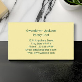 Tarjeta De Visita Lemon Yellow Pastry Chef Baker o Cook Profession