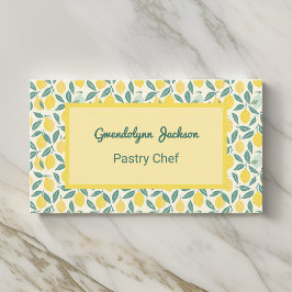 Tarjeta De Visita Lemon Yellow Pastry Chef Baker o Cook Profession