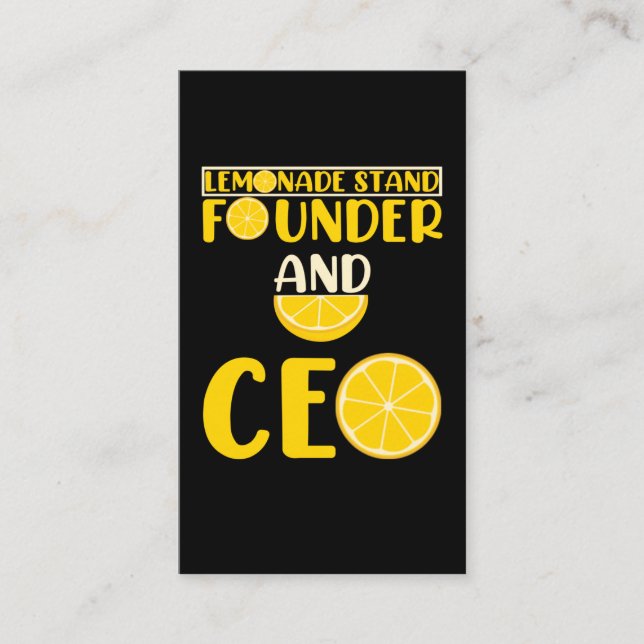 Tarjeta De Visita Lemonade Stand Boys Chica Funny CEO (Anverso)