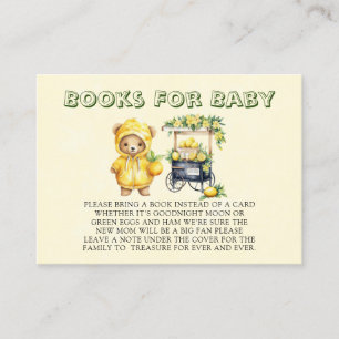Tarjeta De Visita Lemonade Teddy Bear Libros Amarillos Para Bebé
