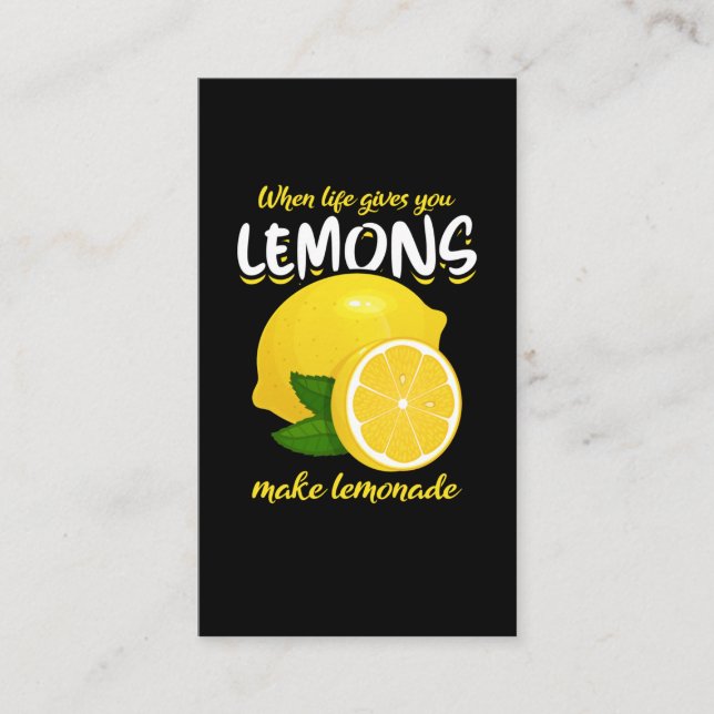 Tarjeta De Visita Lemones divertidos dicen hacer Lemonade (Anverso)