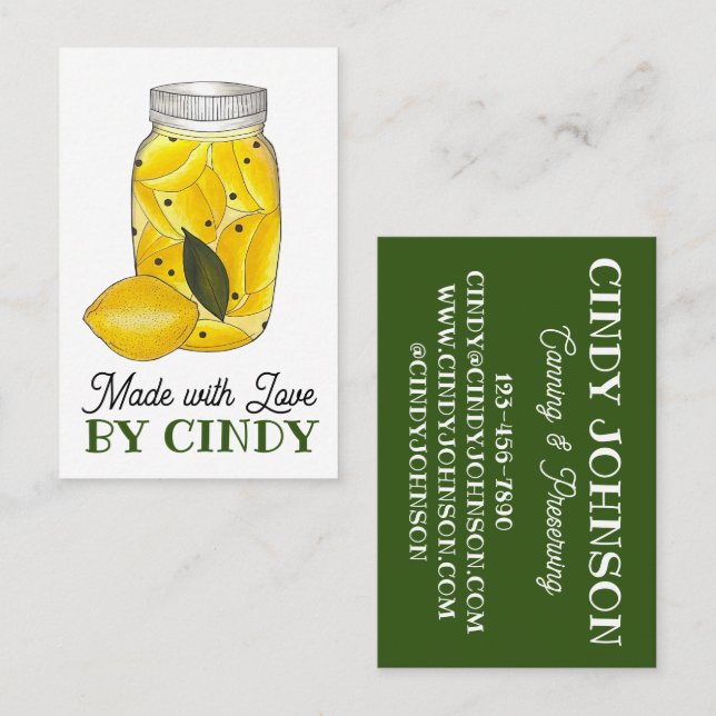 Tarjeta De Visita Lemons Citrus Fruit Home Candelabro hecho por (Anverso / Reverso)