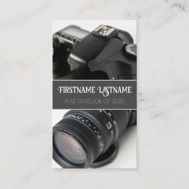 Tarjeta De Visita Lente de cámara DSLR para fotógrafos (Anverso)