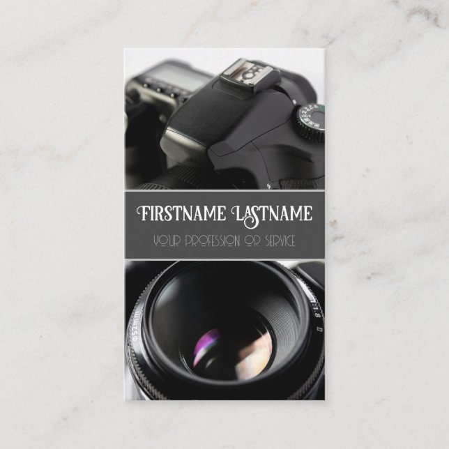 Tarjeta De Visita Lente de cámara DSLR para fotógrafos (Anverso)