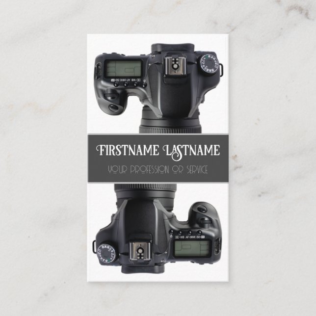 Tarjeta De Visita Lente de cámara DSLR para fotógrafos (Anverso)