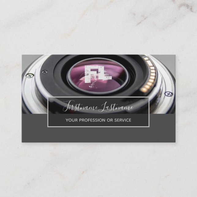 Tarjeta De Visita Lente de cámara DSLR para fotógrafos (Anverso)