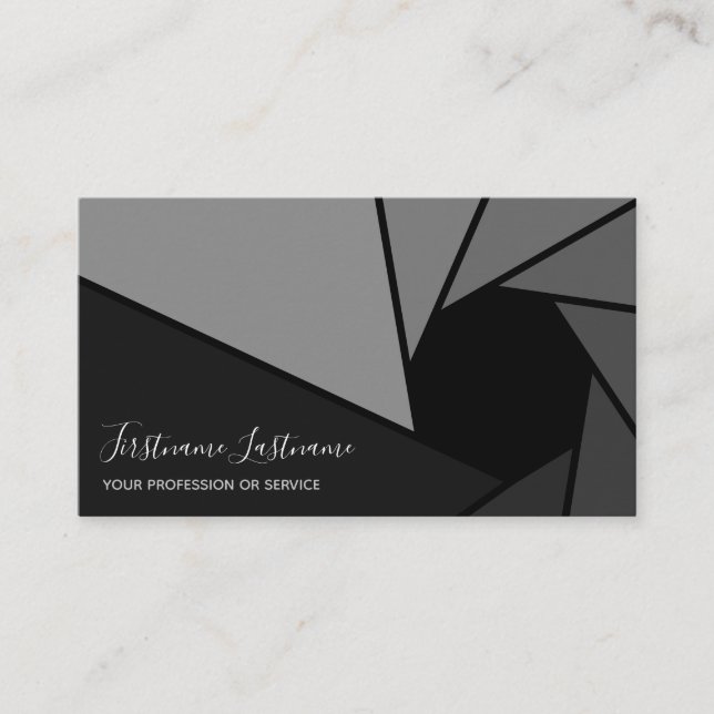 Tarjeta De Visita Lente de cámara DSLR para fotógrafos de vídeo B (Anverso)