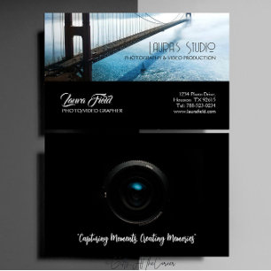 Tarjeta De Visita Lente de cámara fotográfica fotográpica de vídeo f