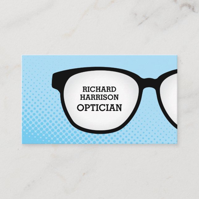 Tarjeta De Visita Lentes coloridas del óptico (Anverso)