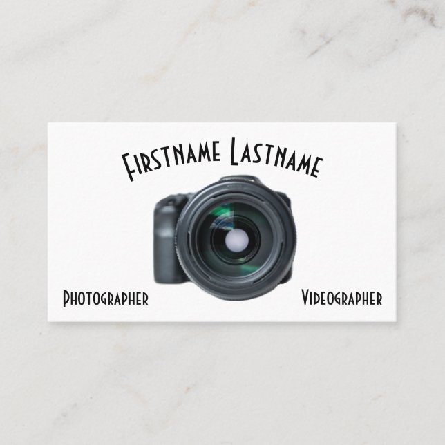 Tarjeta De Visita Lentes de cámara DSLR para fotógrafos (Anverso)