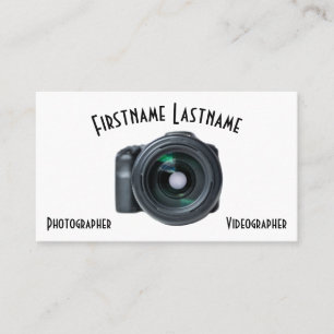 Tarjeta De Visita Lentes de cámara DSLR para fotógrafos videógrafos