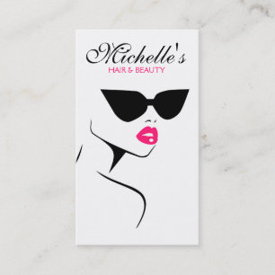 Tarjeta De Visita Lentes de sol retro maquillaje de pelo y belleza