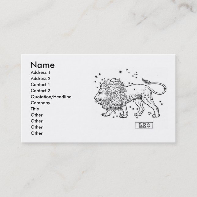 Tarjeta De Visita Leo Business Card (Anverso)